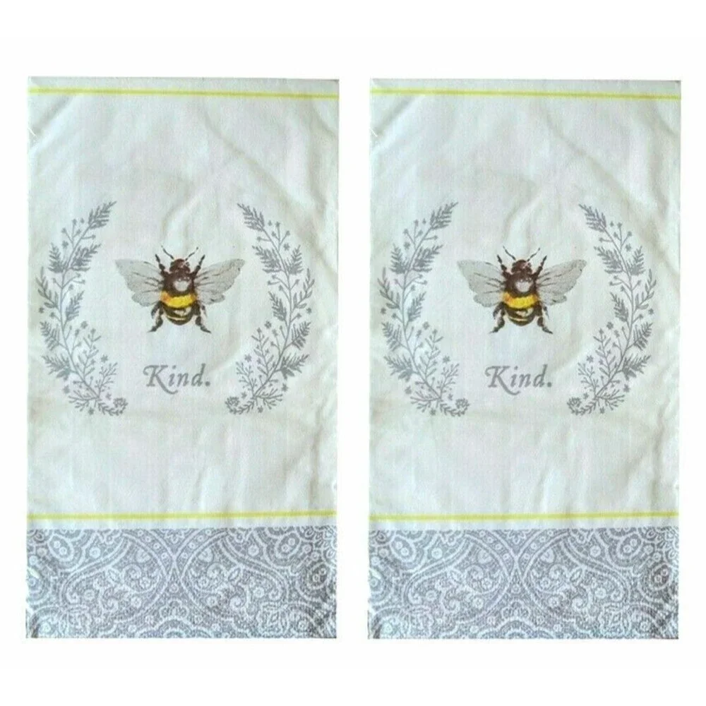 Bee Kind Paper Guest Towels Napkins Country Cottage 20 Ct Set of 2 Decoupage